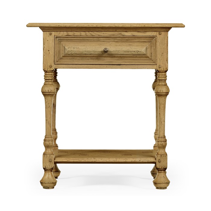 Elizabethan Style Natural Oak Rectangular Side Table