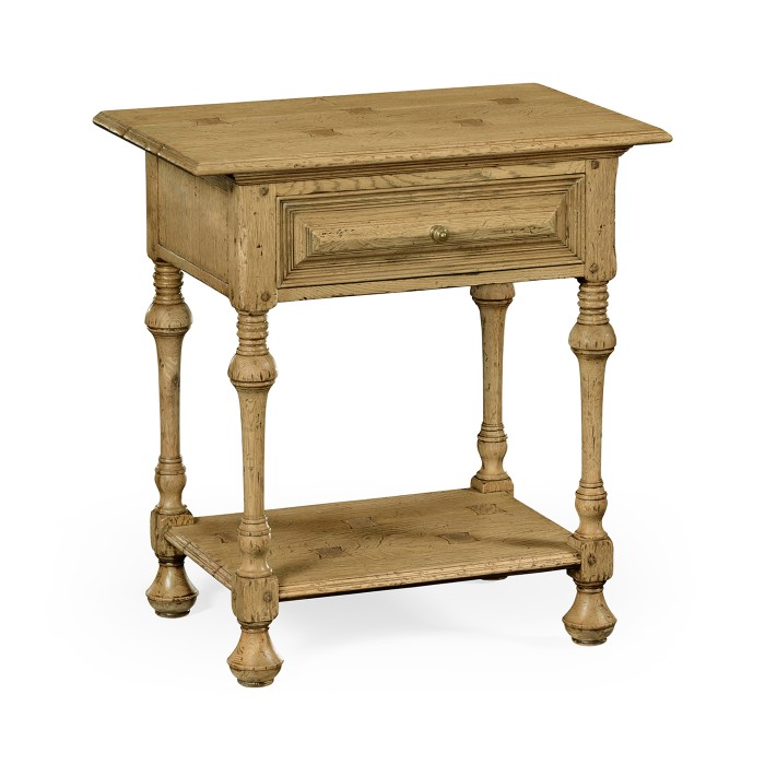 Elizabethan Style Natural Oak Rectangular Side Table