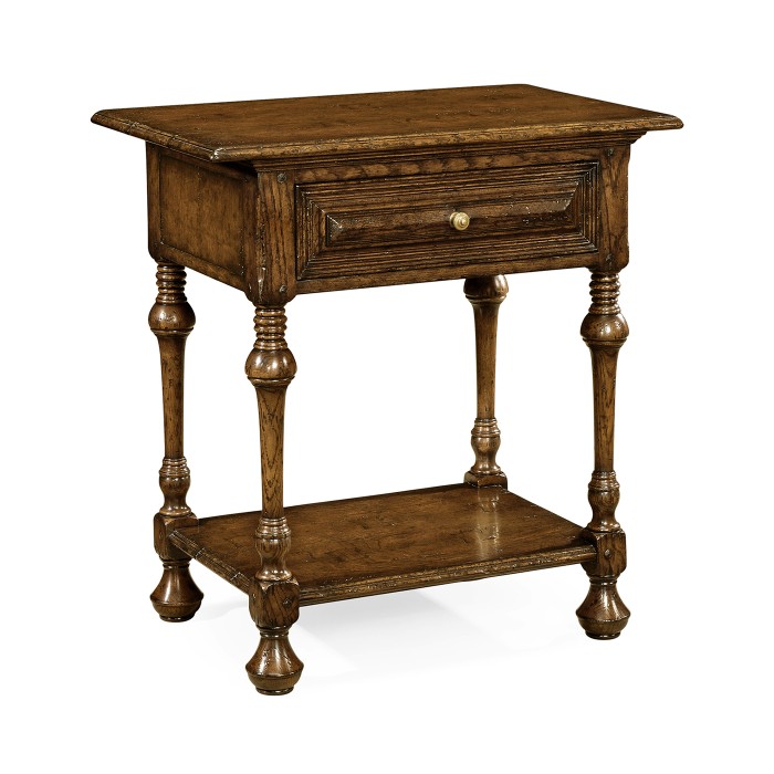 Elizabethan Style Dark Oak Rectangular Side Table