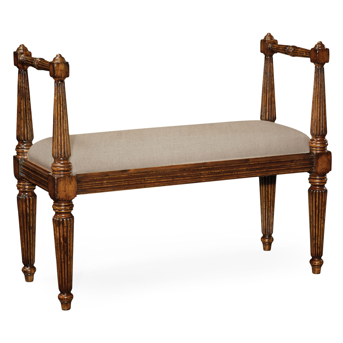 William IV walnut open window seat