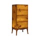 Walnut raised floral tall chest of drawers