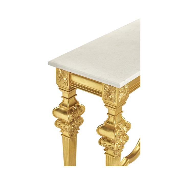 Marble Topped Baroque Gilded Console