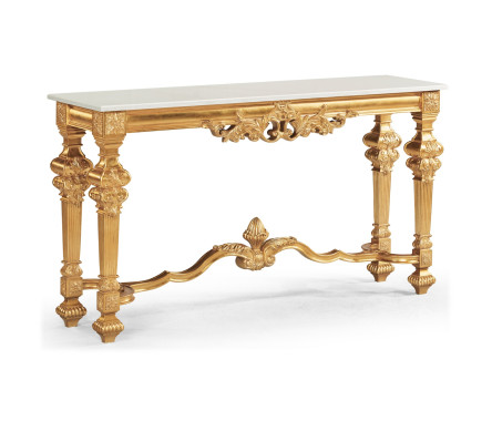 Marble Topped Baroque Gilded Console