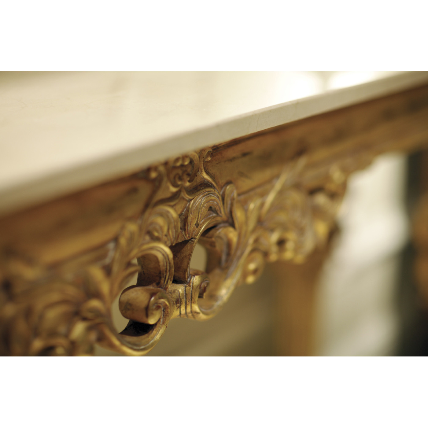 Marble Topped Baroque Gilded Console