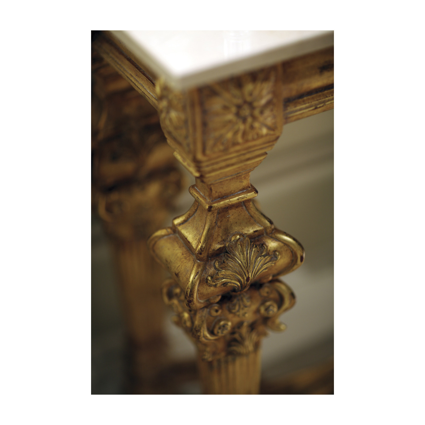 Marble Topped Baroque Gilded Console