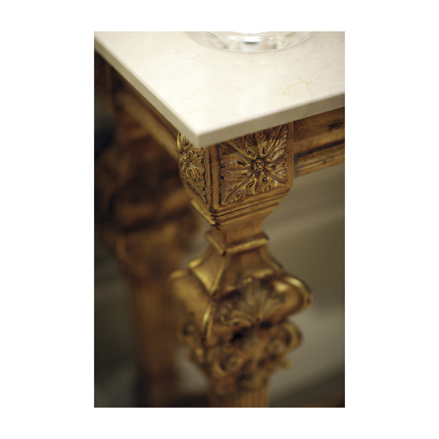 Marble Topped Baroque Gilded Console