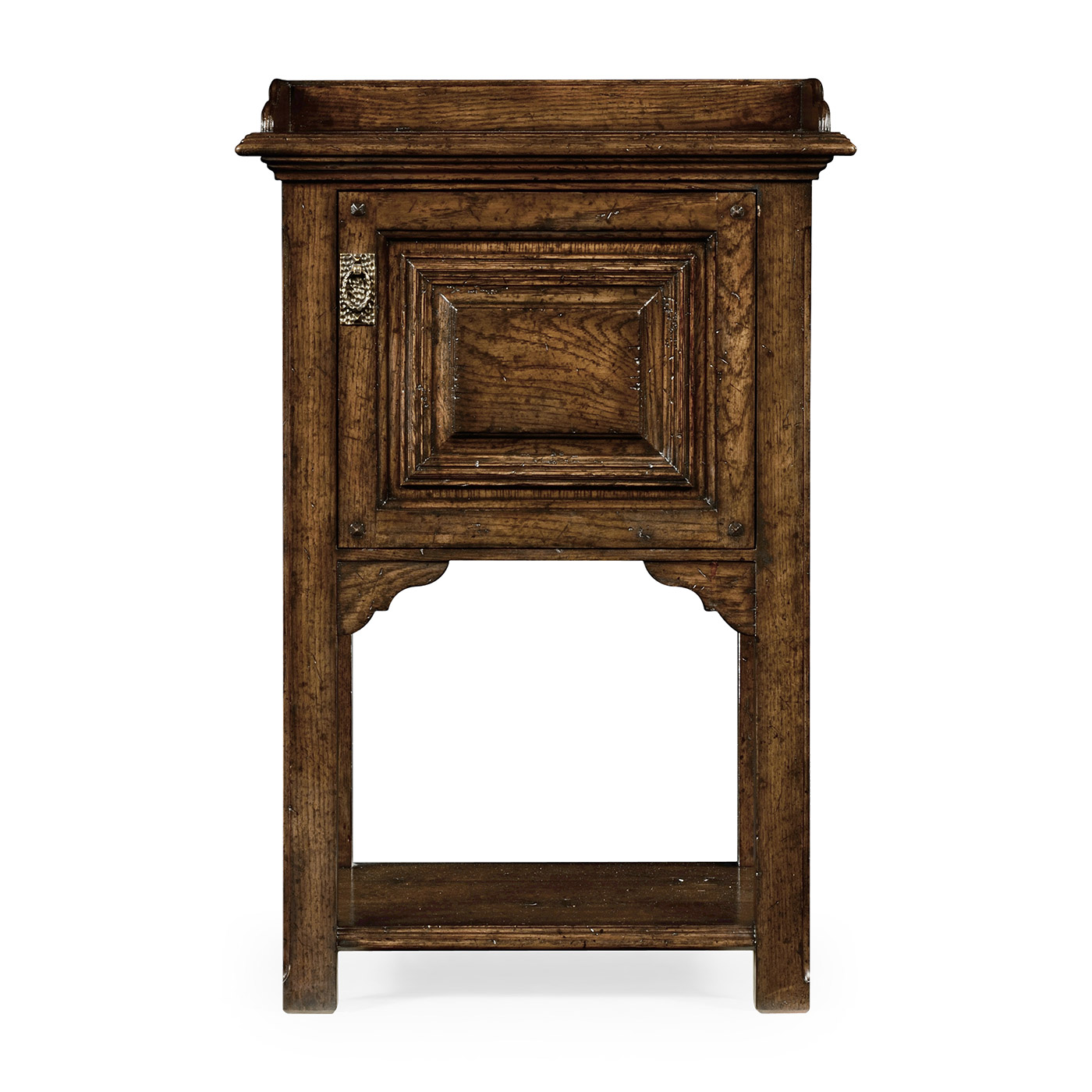 Elizabethan Style Dark Oak Bedside Table