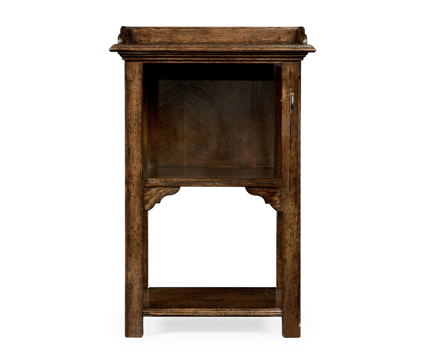 Elizabethan Style Dark Oak Bedside Table