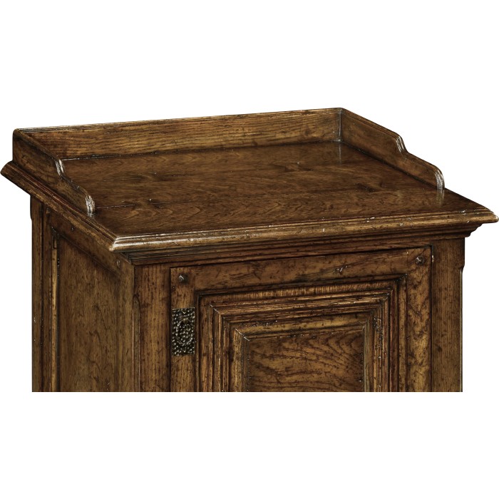 Elizabethan Style Dark Oak Bedside Table