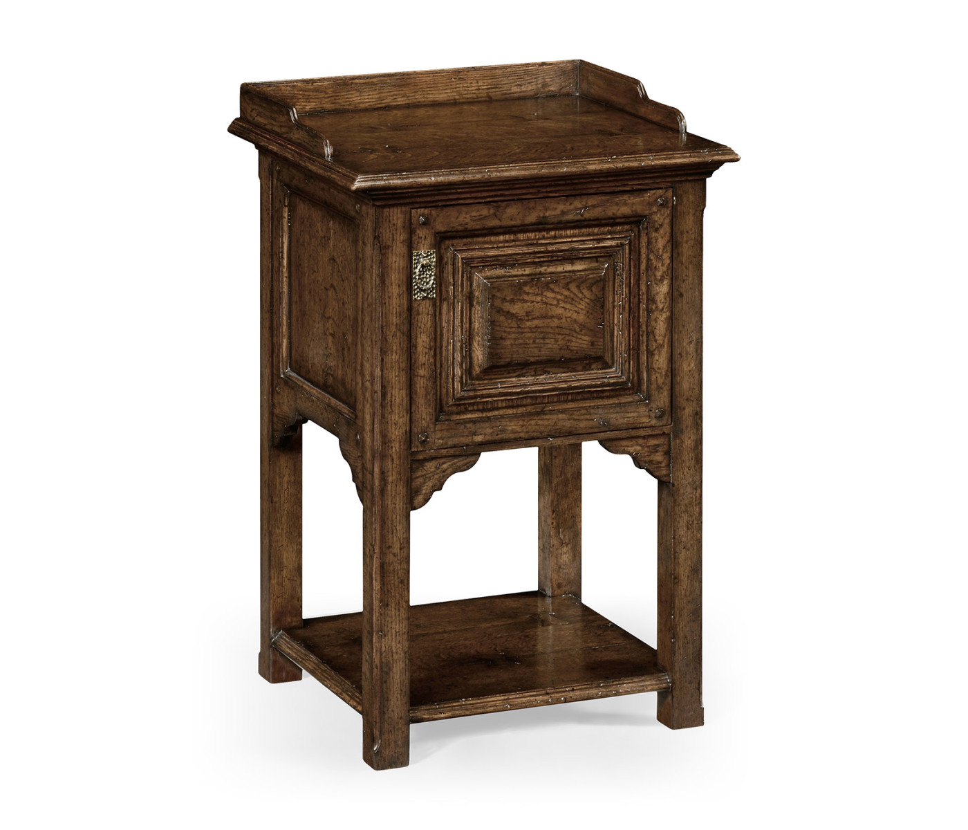 Elizabethan Style Dark Oak Bedside Table