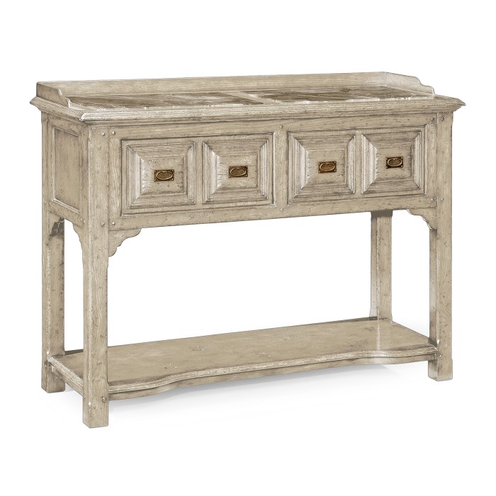 Tudor Style Grey Oak Buffet Or Serving Table