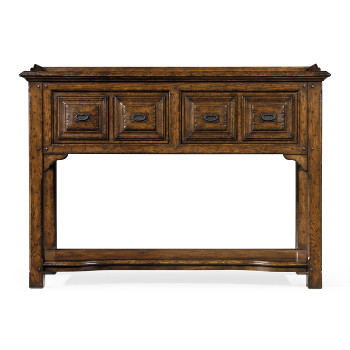 Tudor Style Dark Oak Buffet Or Serving Table