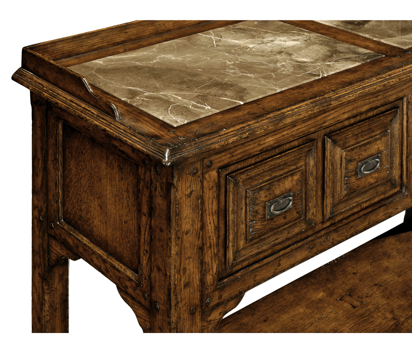 Tudor Style Dark Oak Buffet Or Serving Table