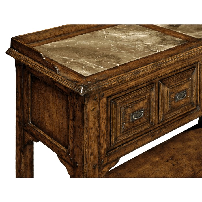 Tudor Style Dark Oak Buffet Or Serving Table