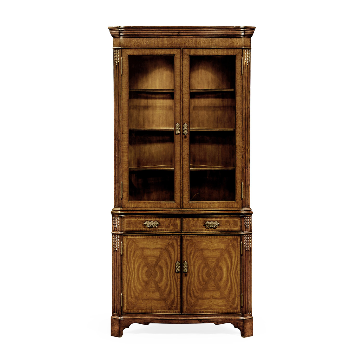 Serpentine Walnut Corner Cabinet