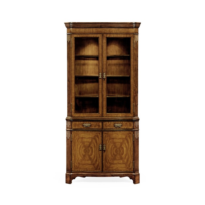 Serpentine Walnut Corner Cabinet