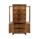 Serpentine Walnut Corner Cabinet