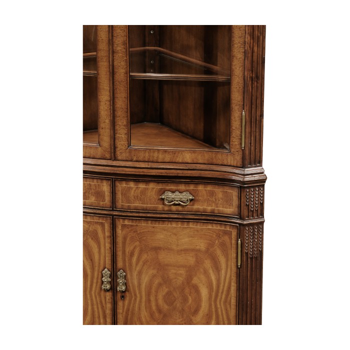 Serpentine Walnut Corner Cabinet