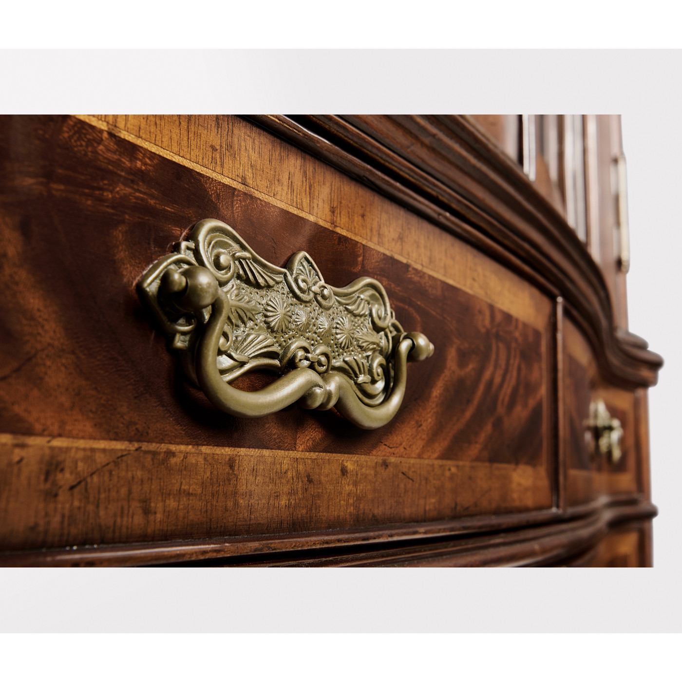 Serpentine Mahogany Corner Cabinet