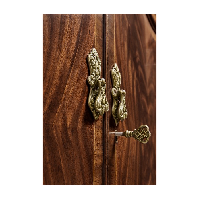 Serpentine Mahogany Corner Cabinet