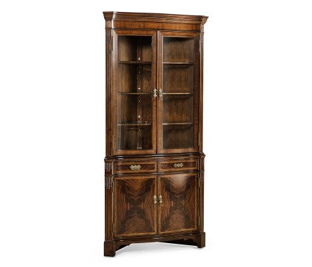 Serpentine Mahogany Corner Cabinet