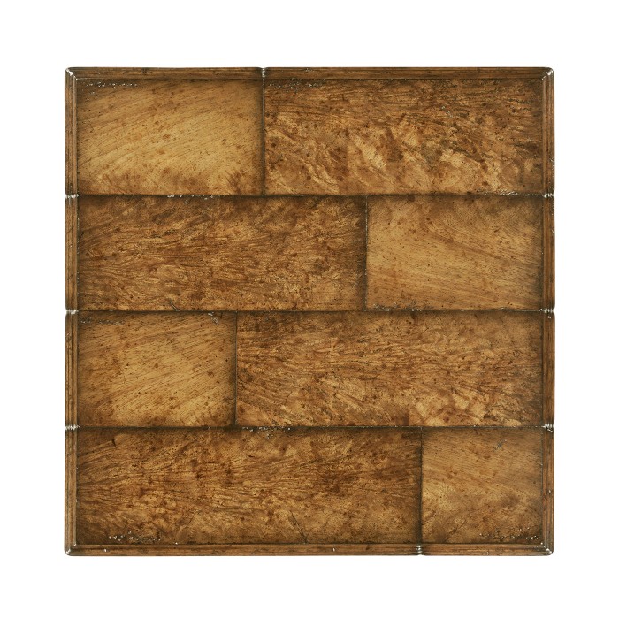 Rustic crotch walnut square side table