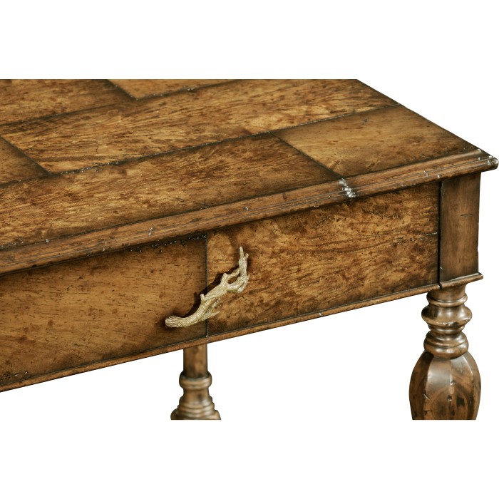 Rustic crotch walnut square side table