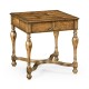 Rustic crotch walnut square side table