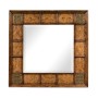 Square walnut & burl oak mirror