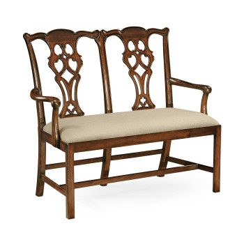 Chippendale Classic Style Mahogany Hall Seat