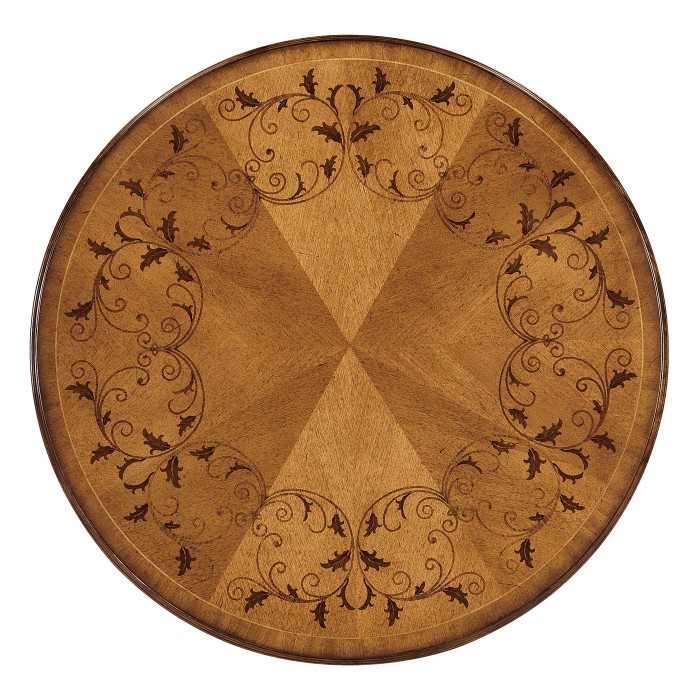 Walnut lamp table with satinwood inlaid top