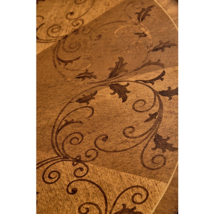 Walnut lamp table with satinwood inlaid top