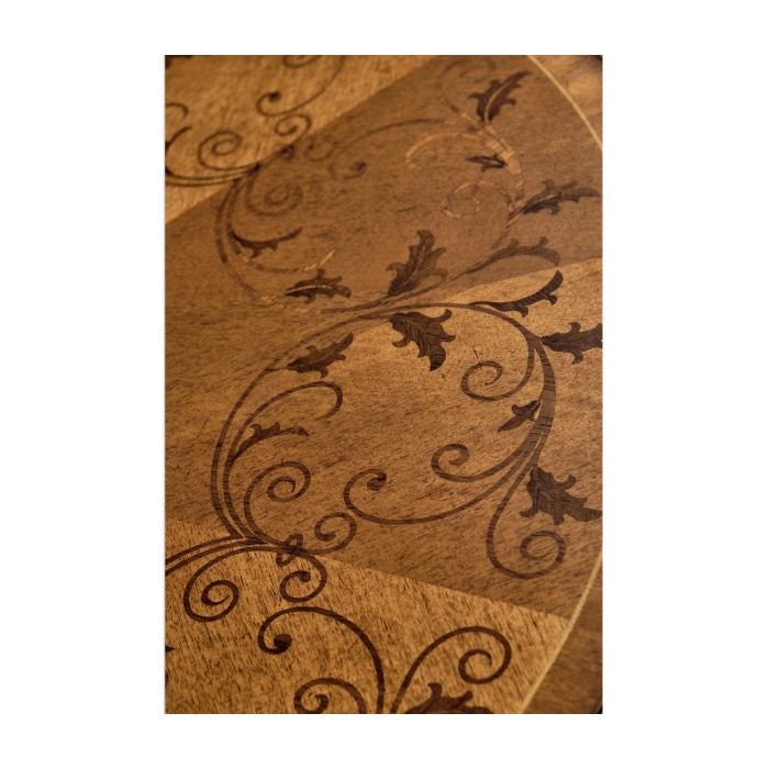 Walnut lamp table with satinwood inlaid top