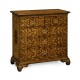 Walnut raised arabesques chest of drawers