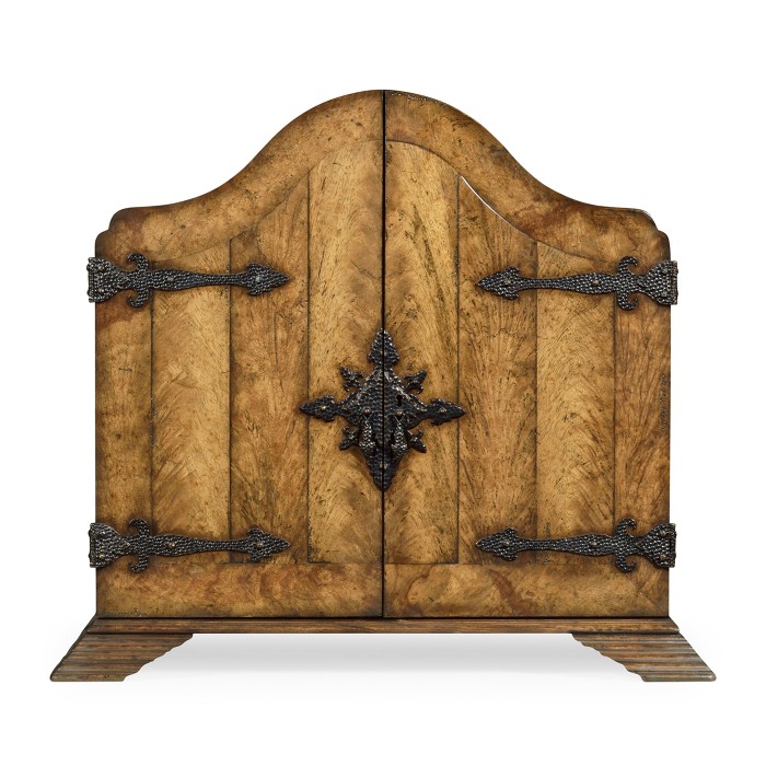 Walnut with heavily patinated brass fittings humidor