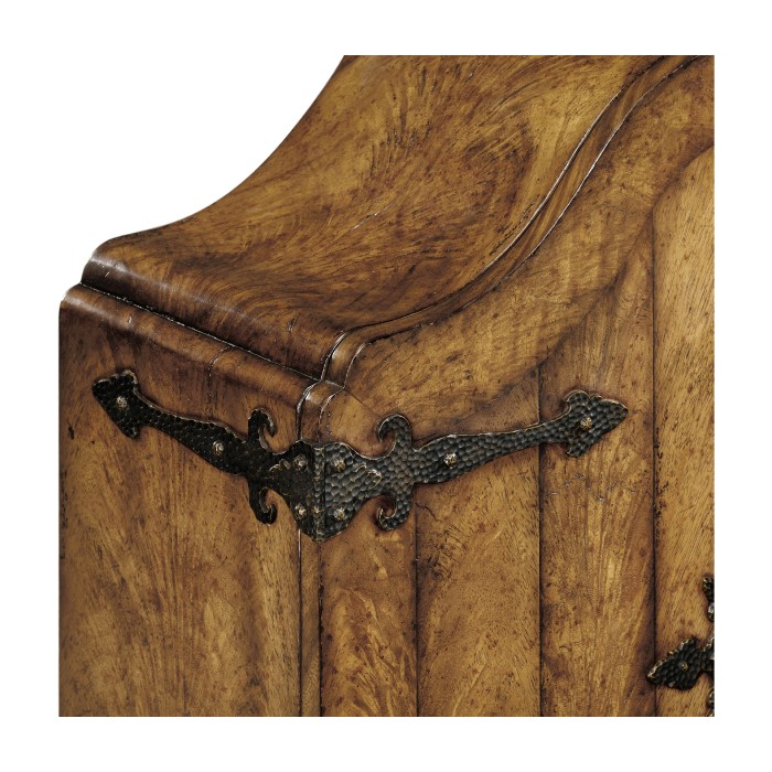 Walnut with heavily patinated brass fittings humidor