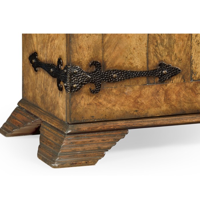 Walnut with heavily patinated brass fittings humidor