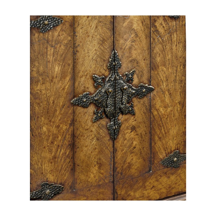 Walnut with heavily patinated brass fittings humidor
