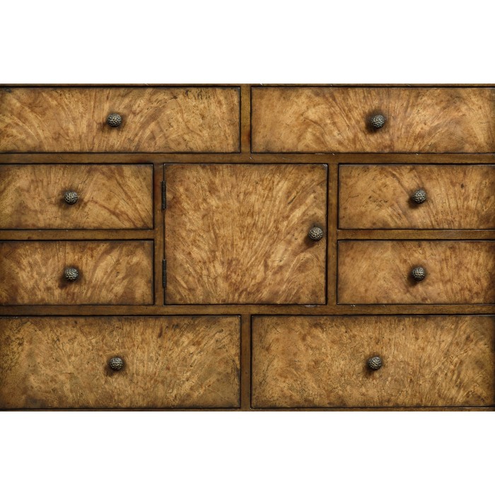 Walnut with heavily patinated brass fittings humidor