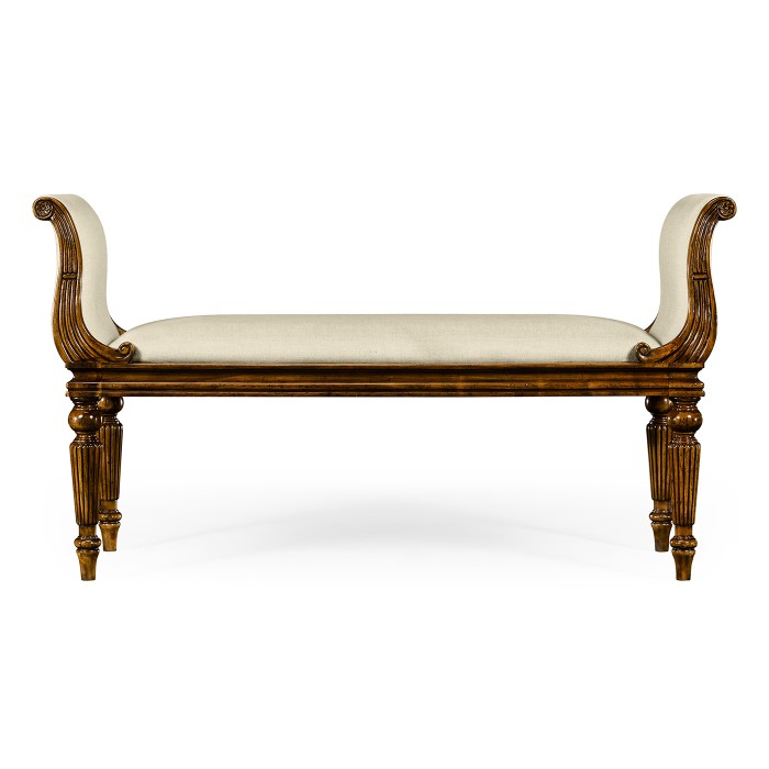Neo-classical Walnut Bench