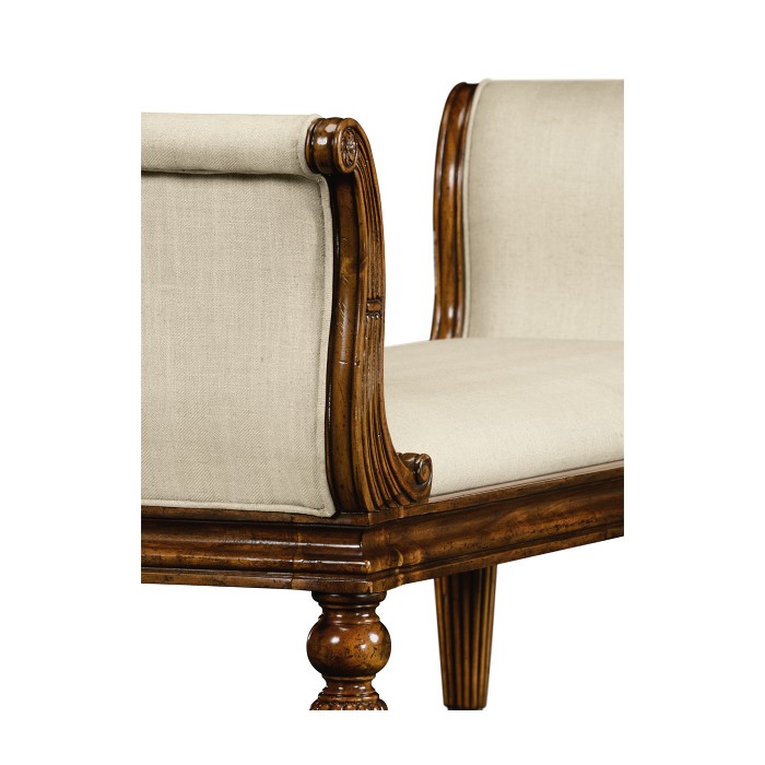 Neo-classical Walnut Bench