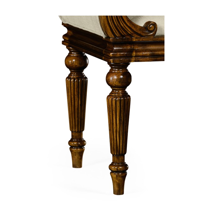 Neo-classical Walnut Bench