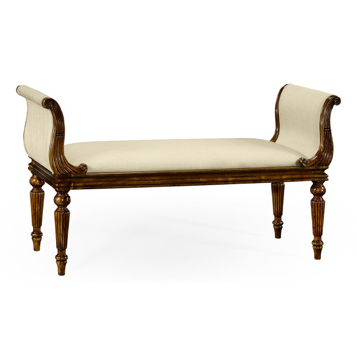 Neo-classical Walnut Bench