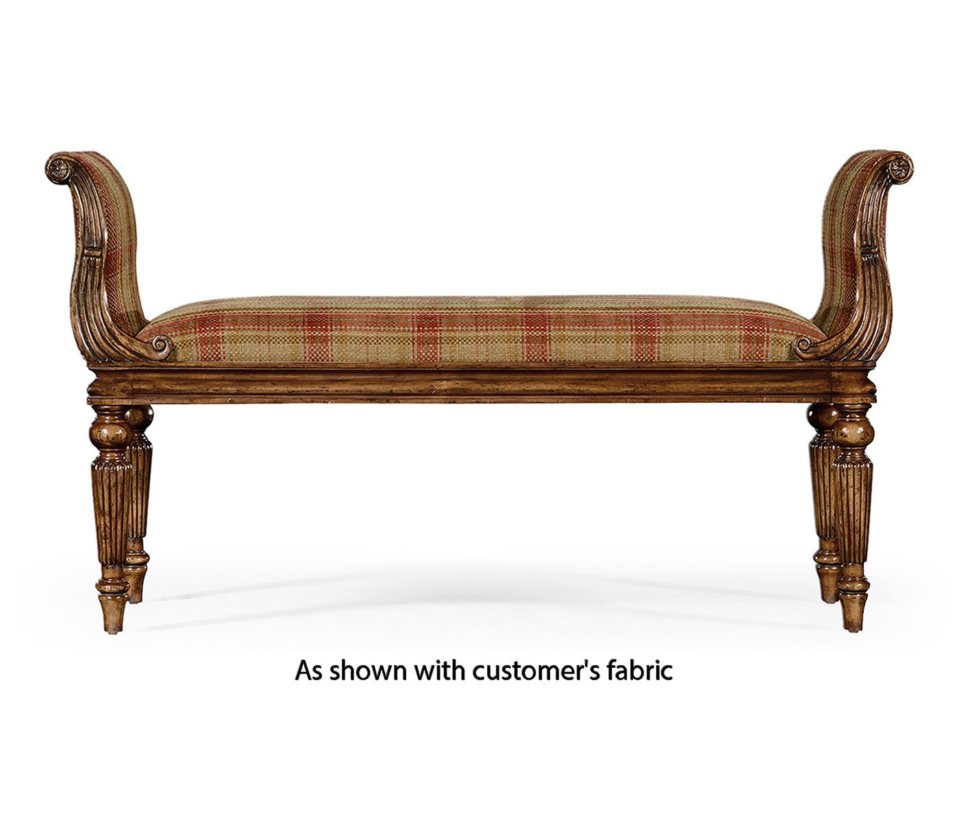 Neo-classical Walnut Bench