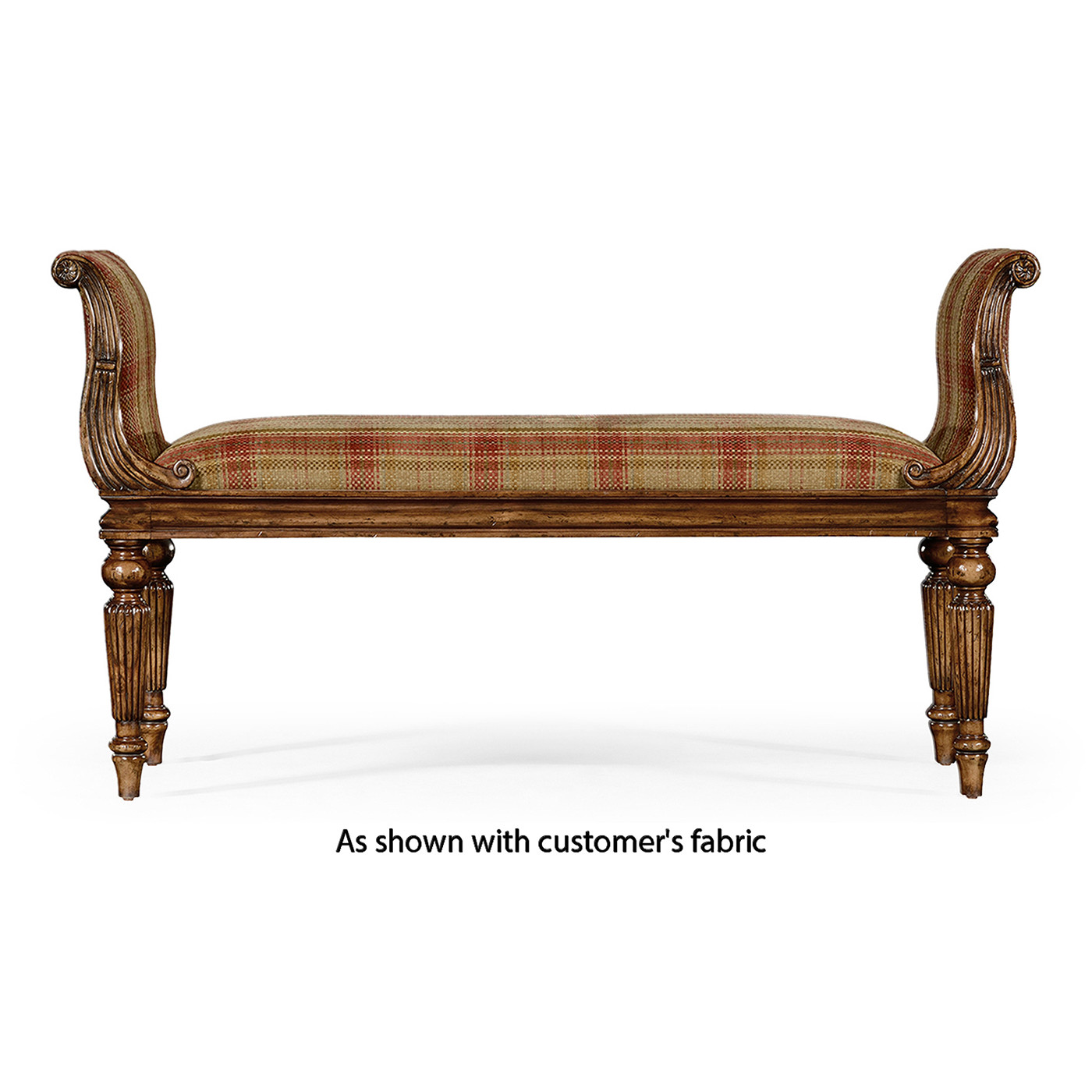 Neo-classical Walnut Bench