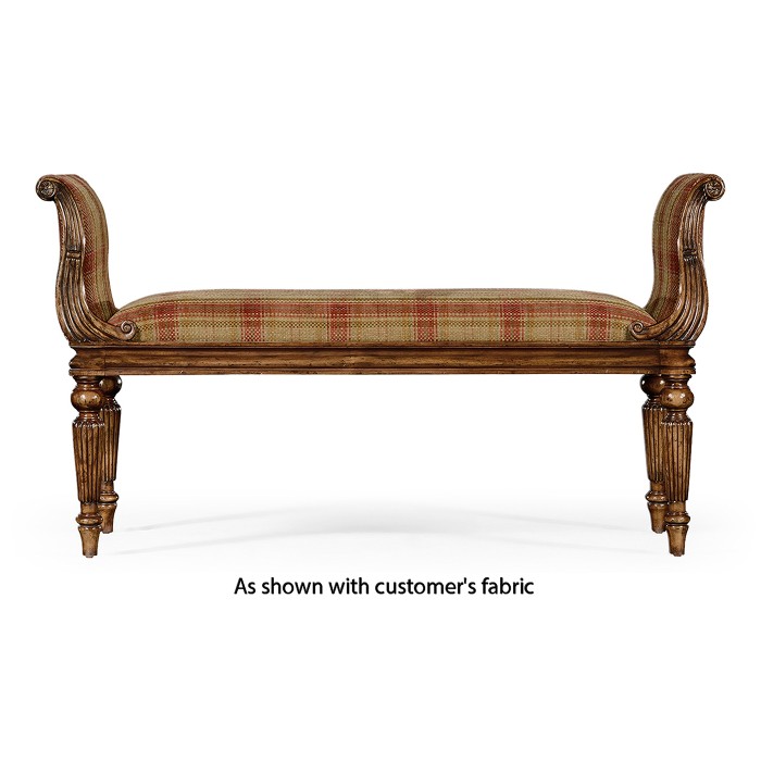 Neo-classical Walnut Bench