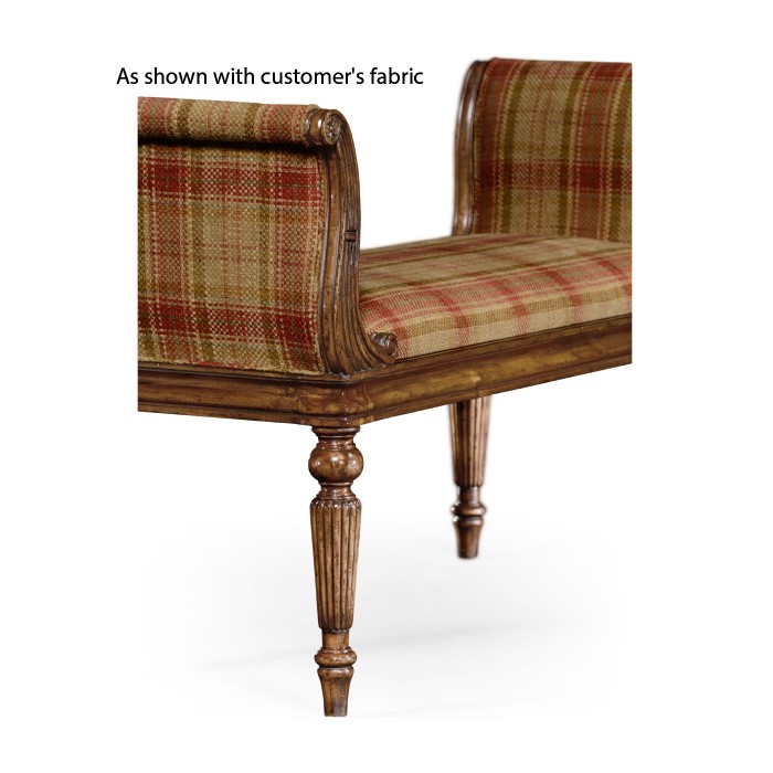 Neo-classical Walnut Bench