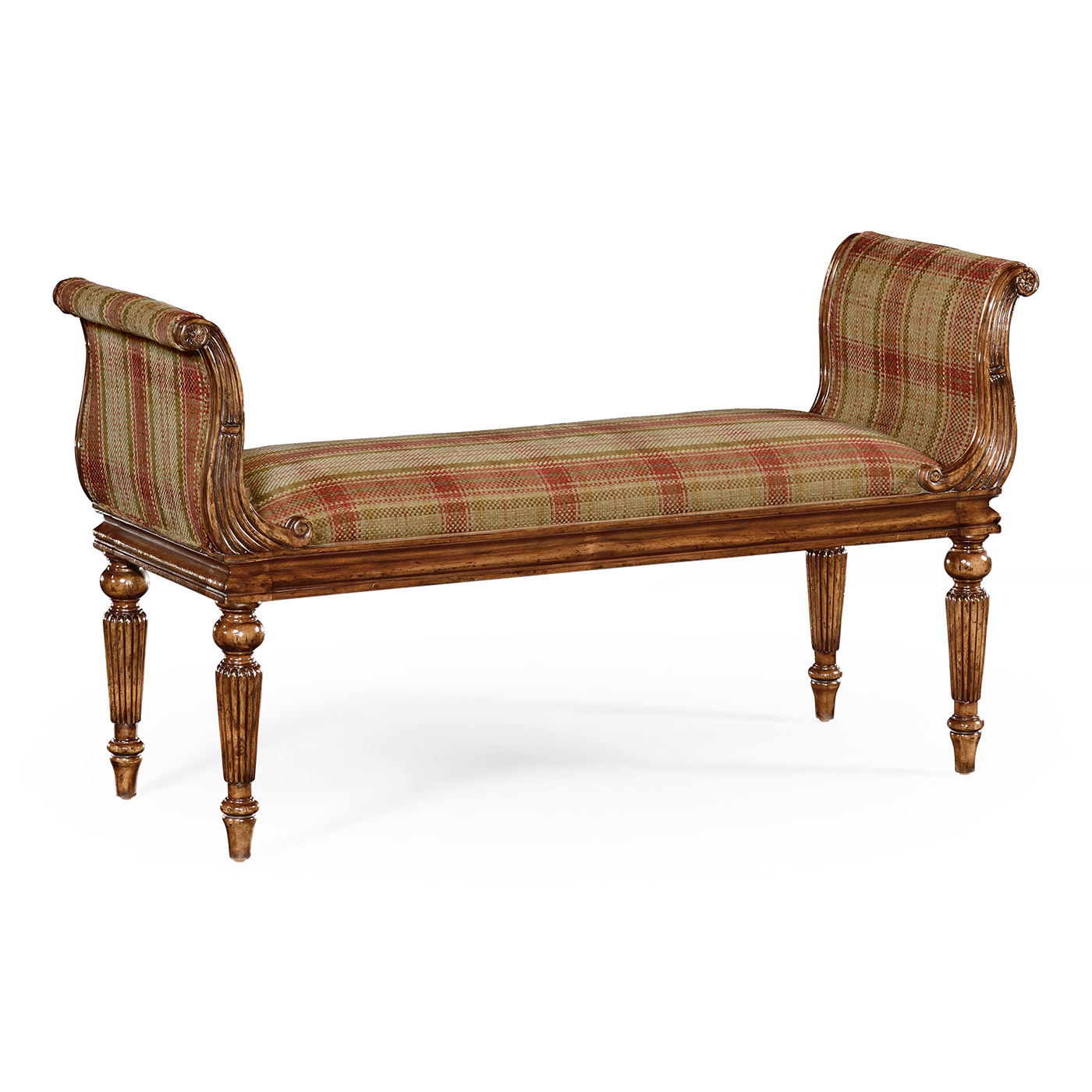 Neo-classical Walnut Bench