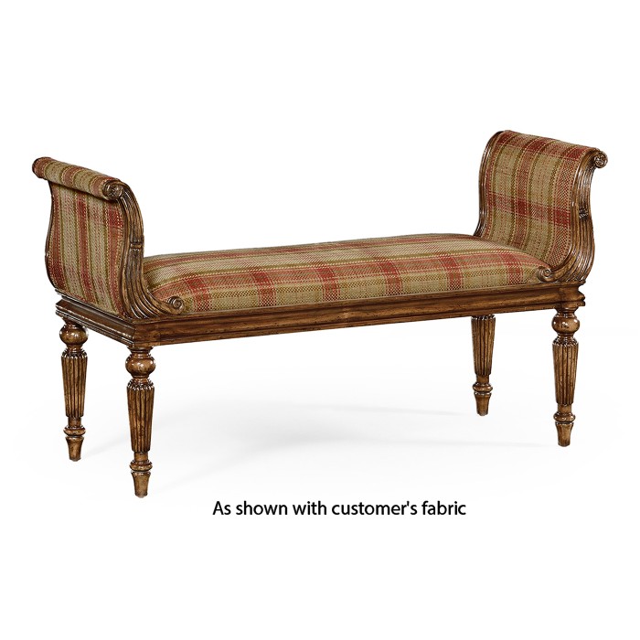 Neo-classical Walnut Bench