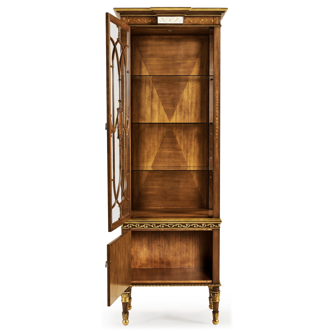Narrow Satinwood Display Cabinet